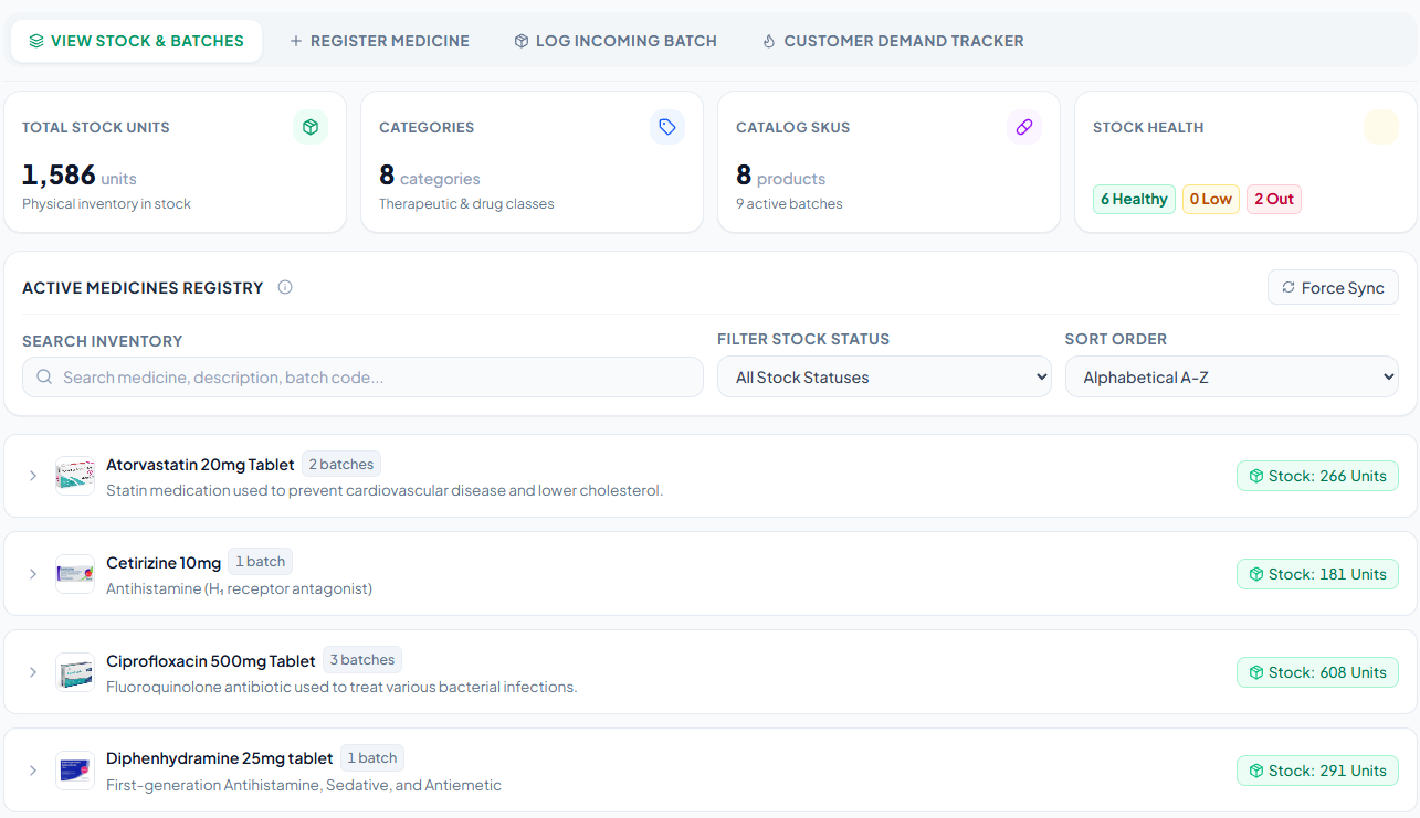 Live Inventory Interface