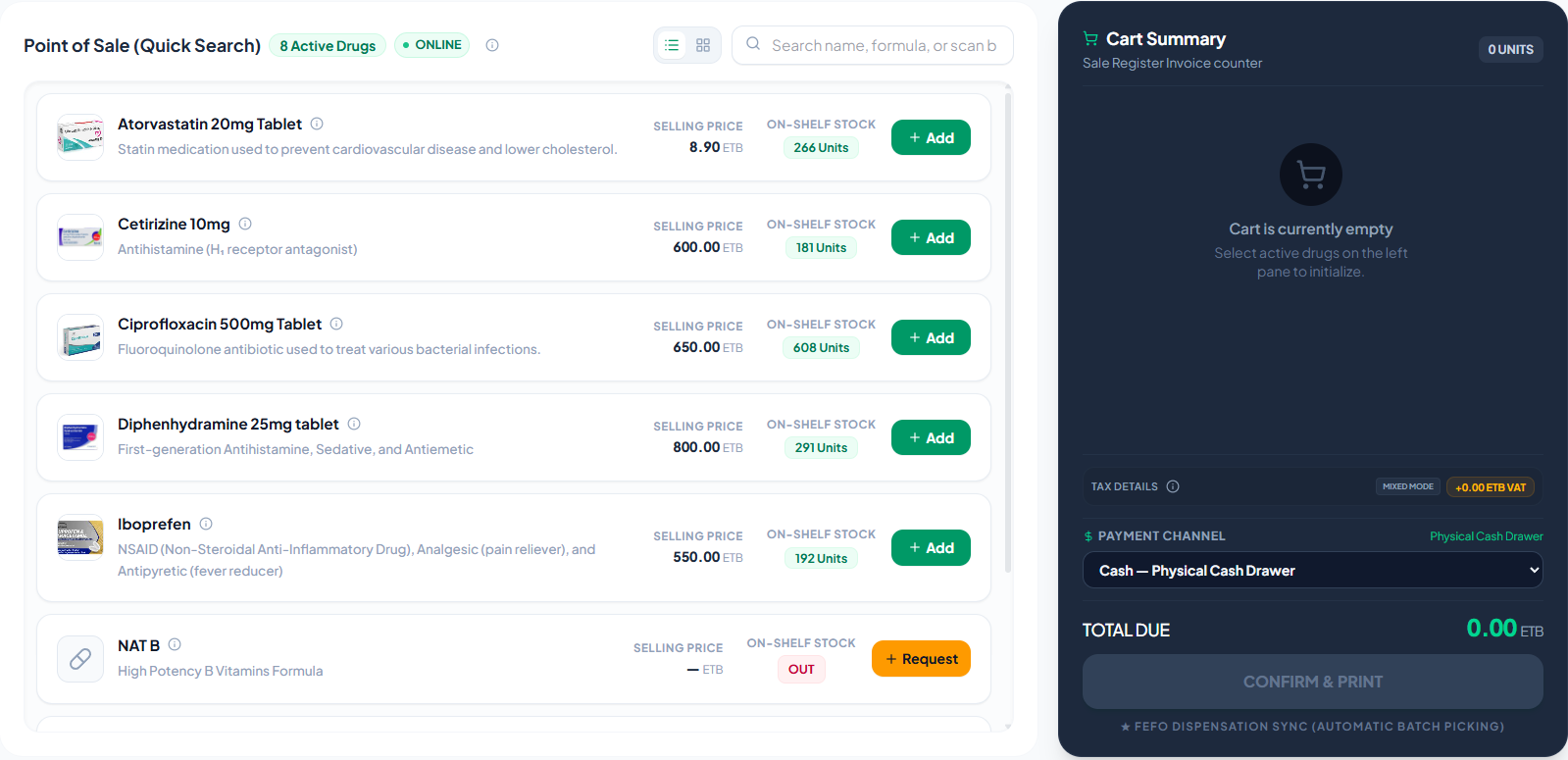 Live POS Interface